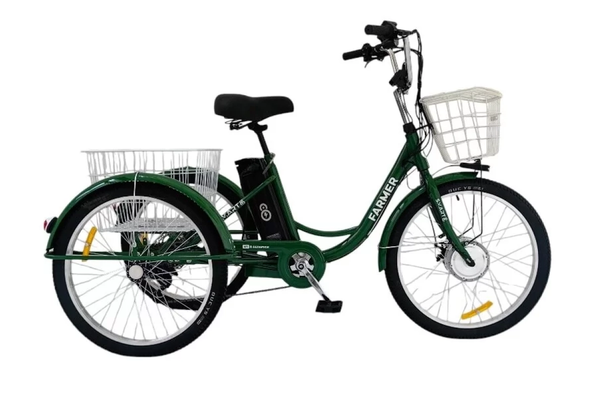 Трёхколёсный электровелосипед Smart8 Farmer зелёный