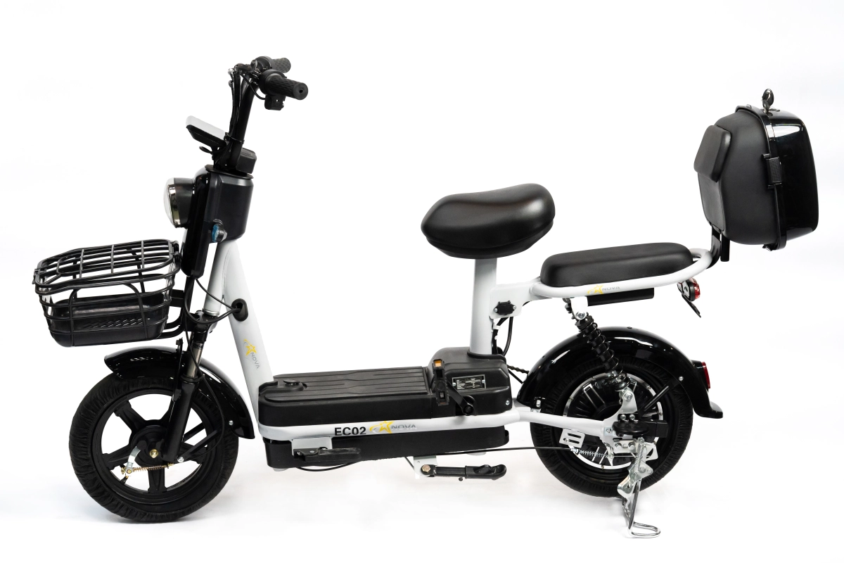  Электроскутер Nova EC-02 графит с задним кофром (без цепи)