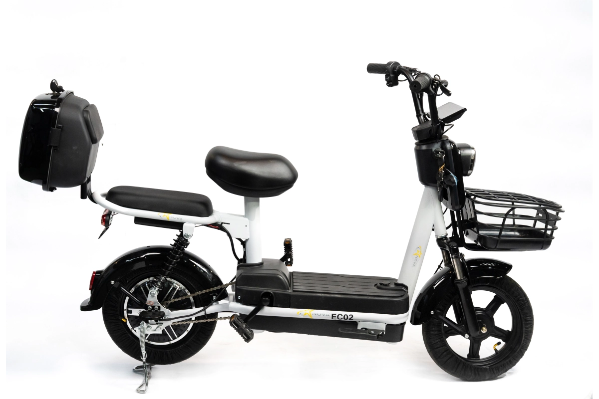  Электроскутер Nova EC-02 графит с задним кофром (без цепи)