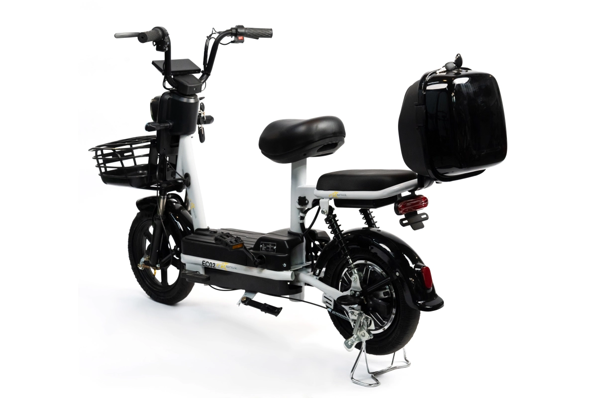  Электроскутер Nova EC-02 графит с задним кофром (без цепи)