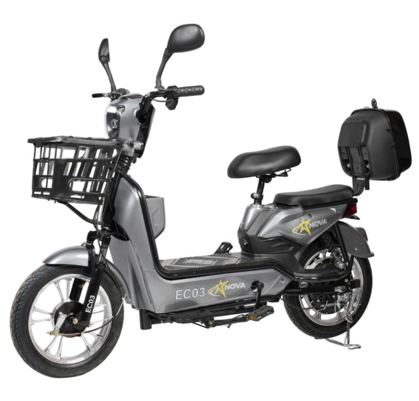  Электроскутер Nova EC-03 серый (без цепи)