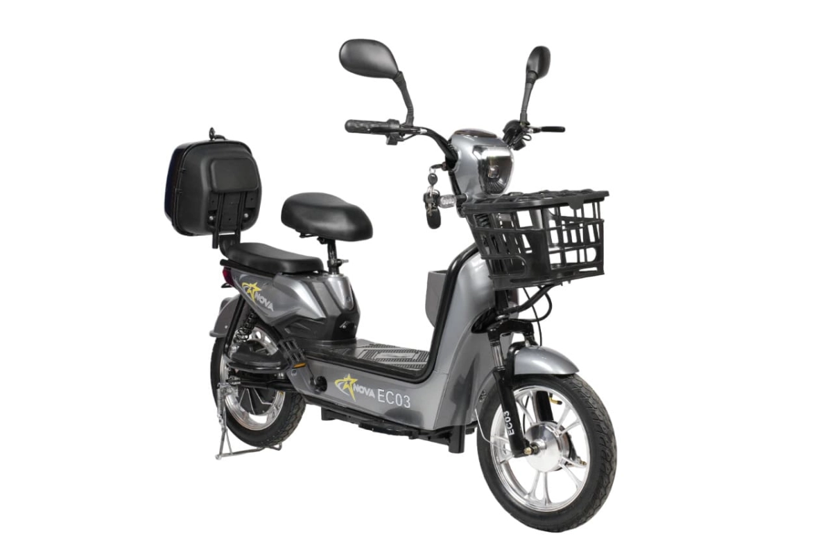  Электроскутер Nova EC-03 серый (без цепи)