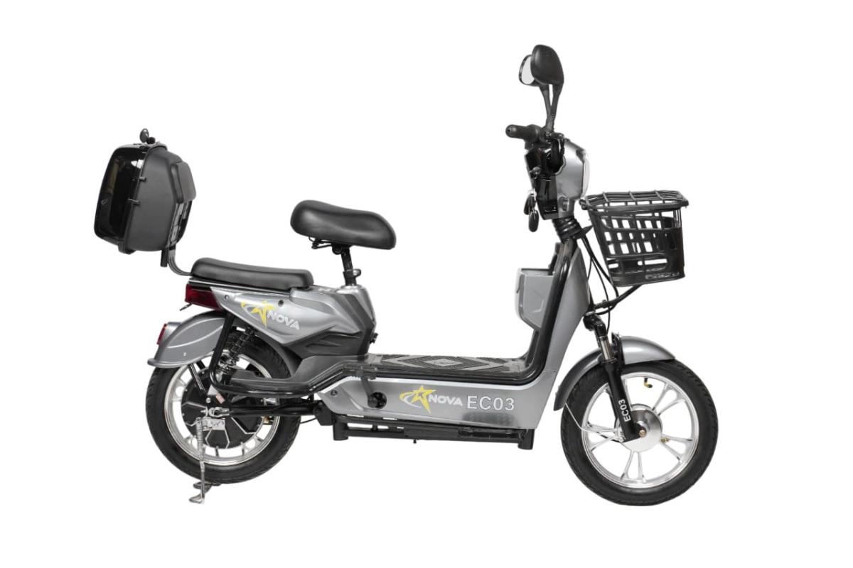  Электроскутер Nova EC-03 серый (без цепи)