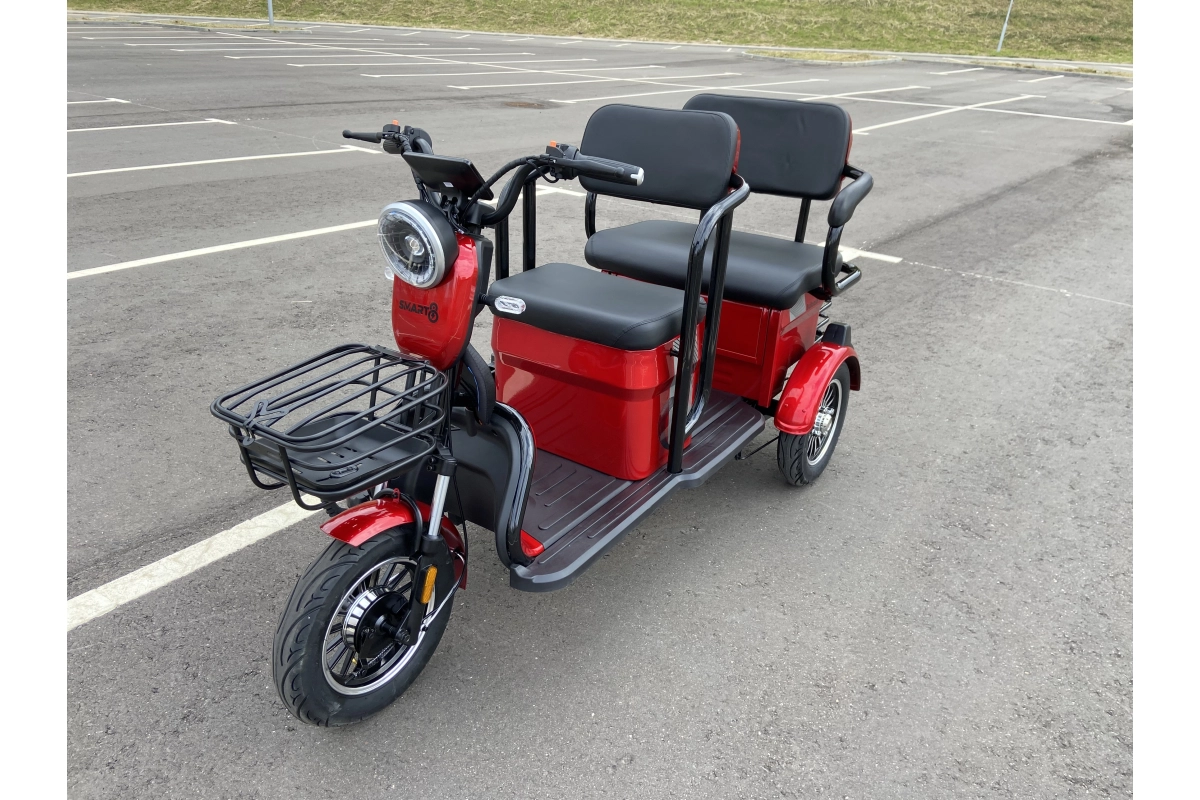 Электротрицикл Smart8 Bulbash Pro S красный