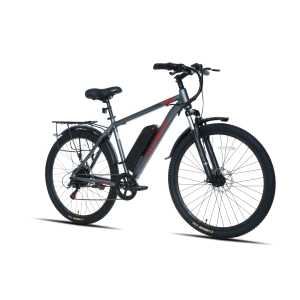 Электровелосипед Ritma MORGAN309 27.5 тёмно-серый матовый красный логотип 2025