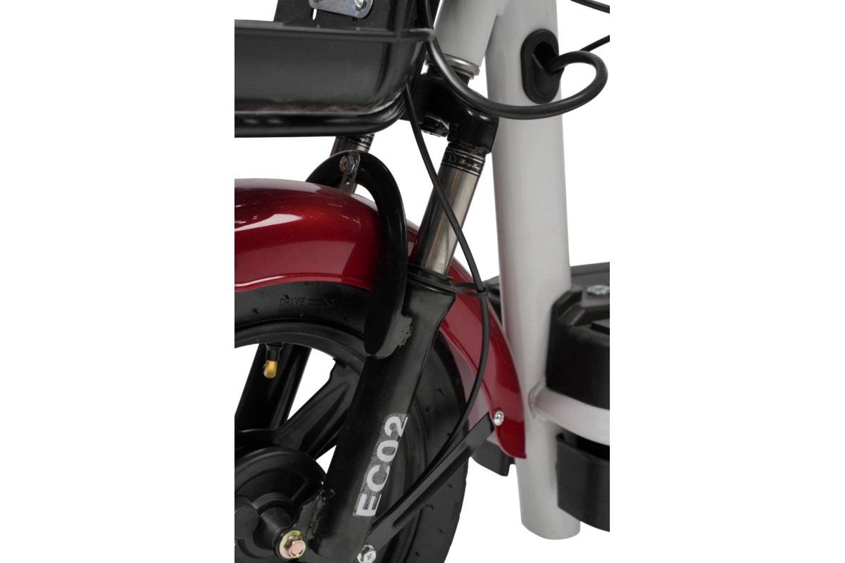  Электроскутер Nova EC-02 красный с задним кофром (без цепи)