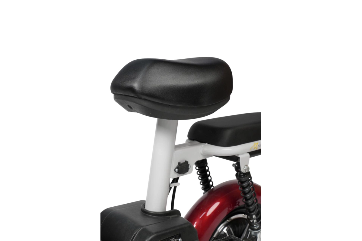  Электроскутер Nova EC-02 красный с задним кофром (без цепи)