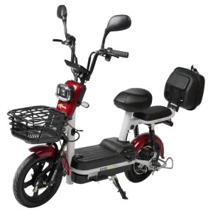  Электроскутер Nova EC-02 красный с задним кофром (без цепи)