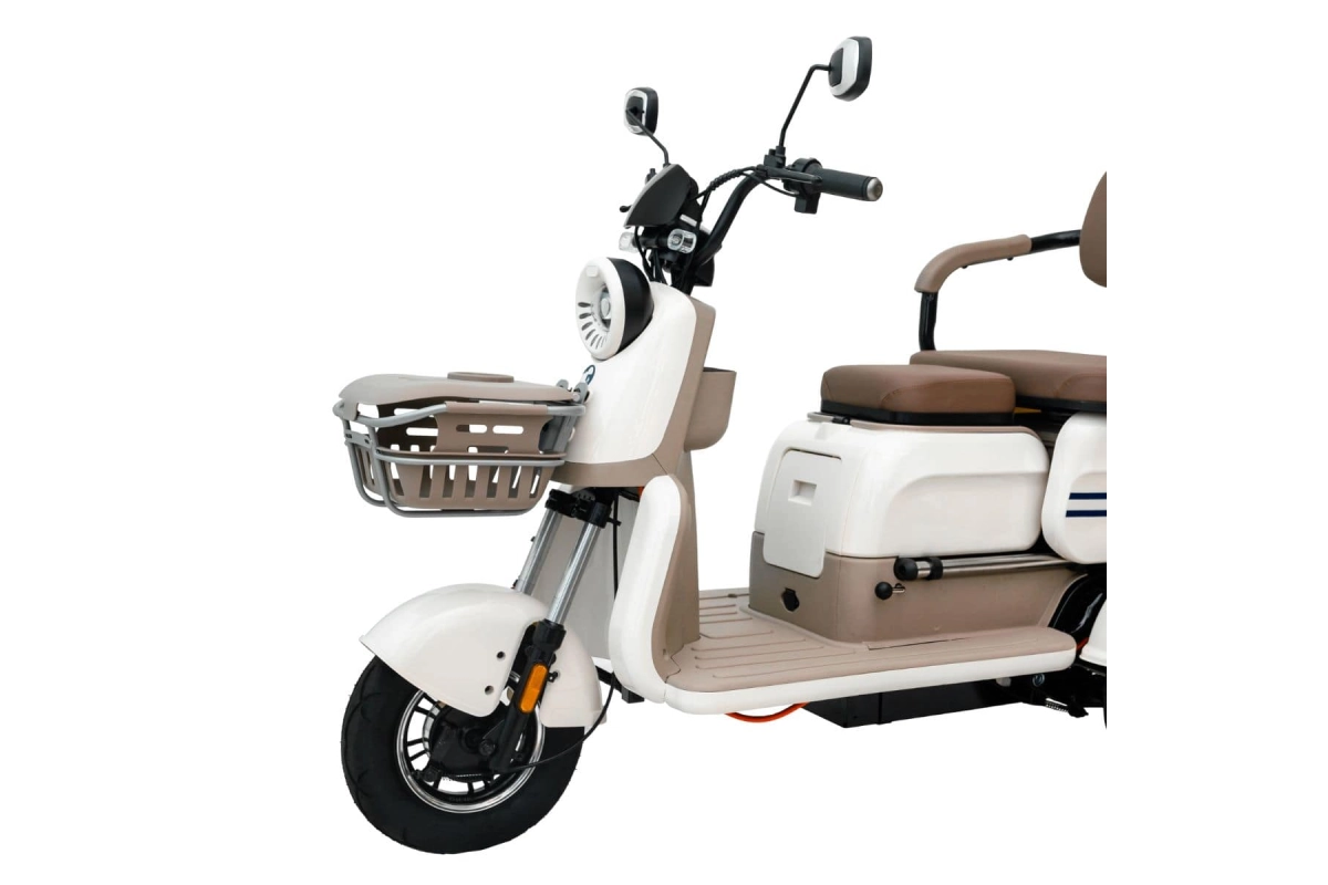 Электрический трицикл BegiMot Trio Classic коричнево-белый