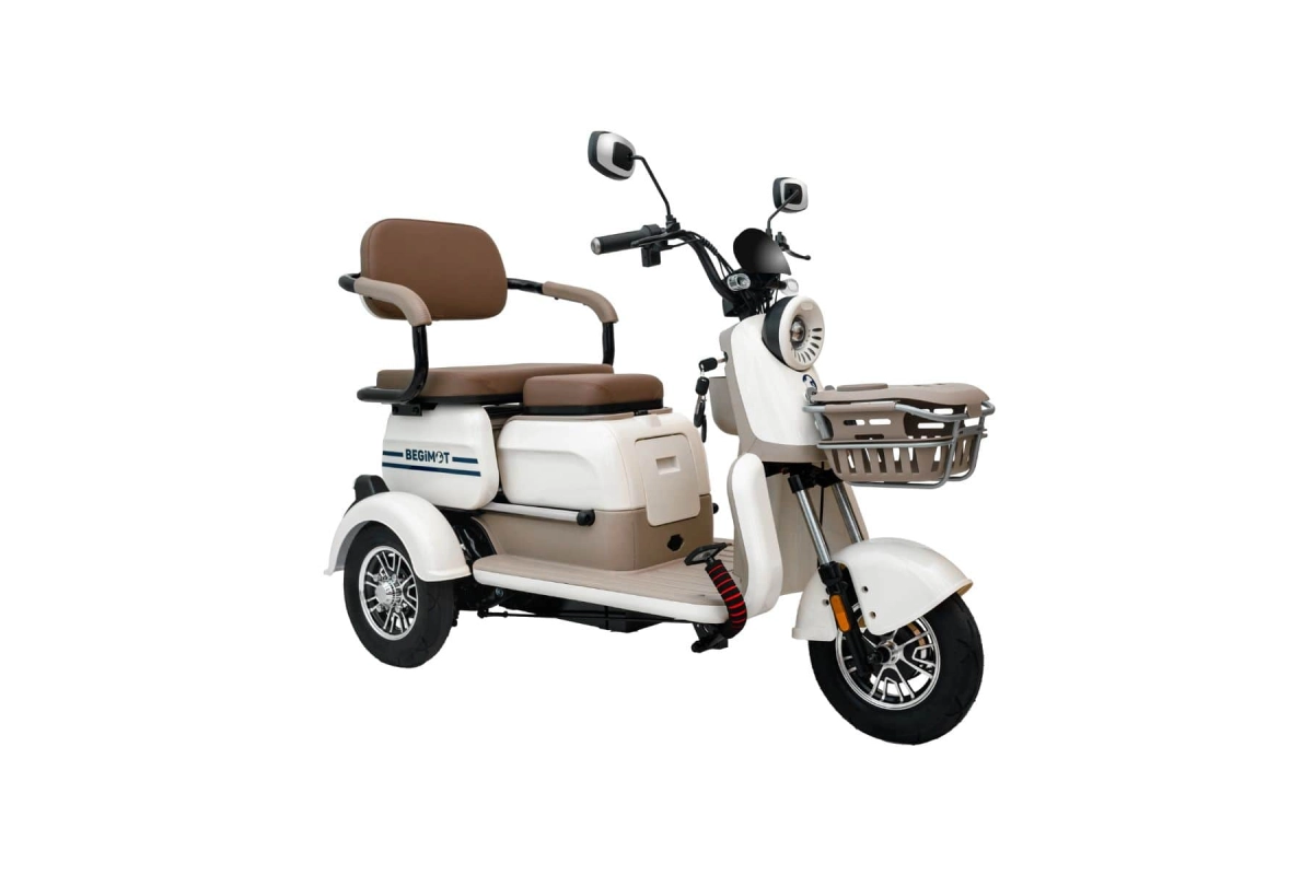 Электрический трицикл BegiMot Trio Classic коричнево-белый