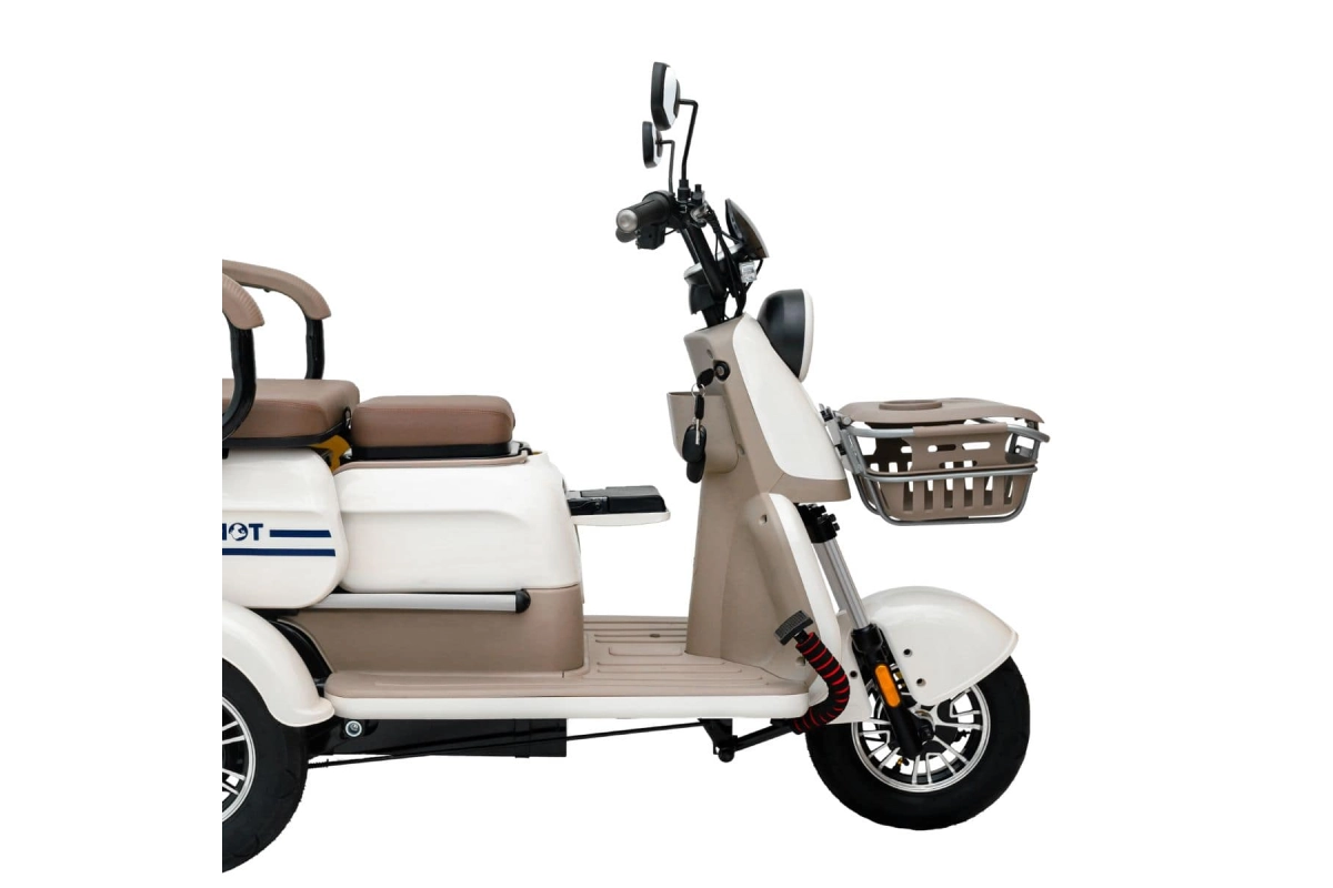 Электрический трицикл BegiMot Trio Classic коричнево-белый