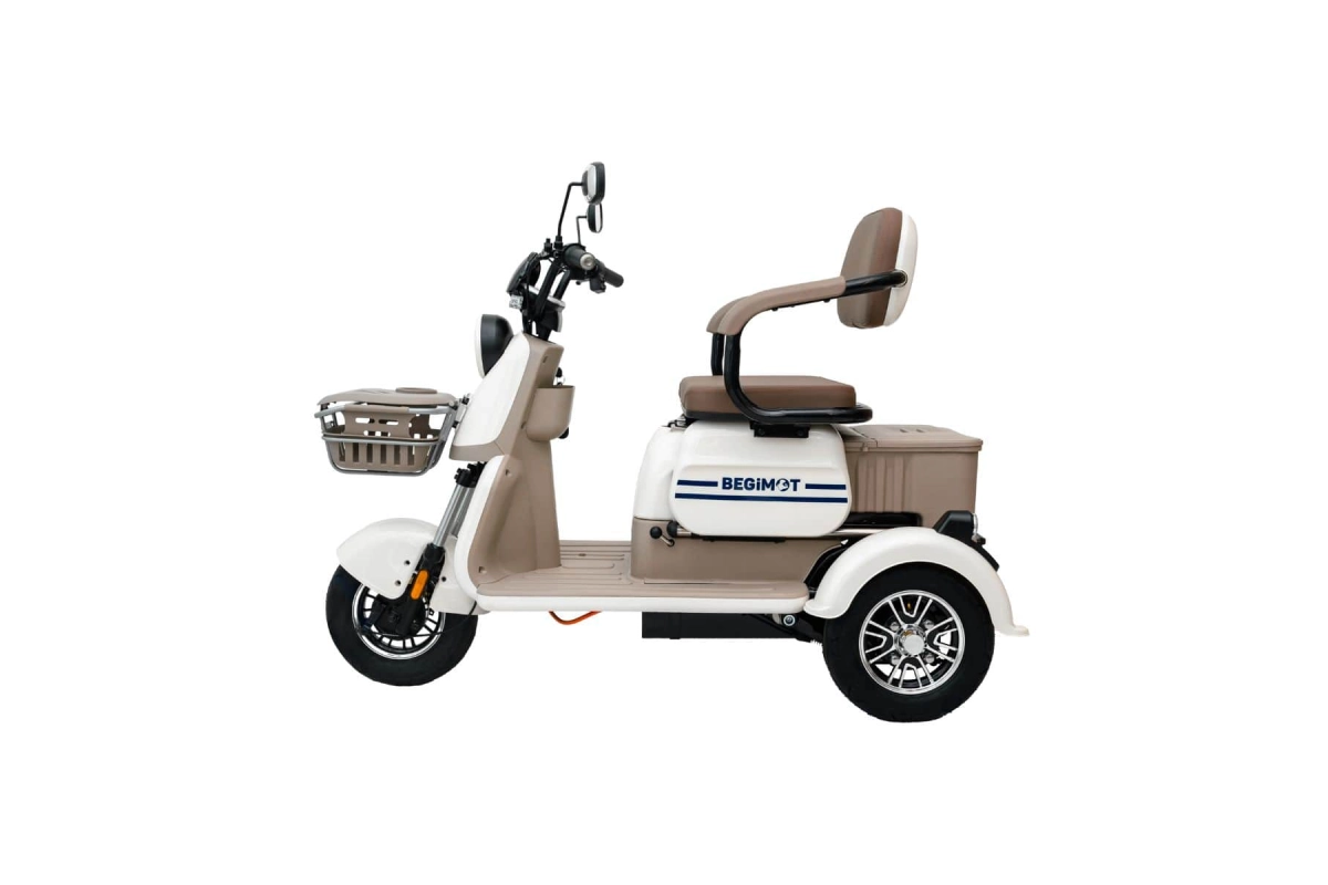 Электрический трицикл BegiMot Trio Classic коричнево-белый